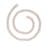 Heart Choker With Moissanite Cuban Bracelet Rose Gold