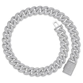 Iced-Out 10-20mm VVS Moissanite Cuban Link Chain with Precision Prong Setting