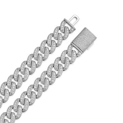 Iced-Out 10-20mm VVS Moissanite Cuban Link Chain with Precision Prong Setting
