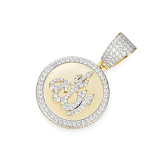 Iced-Out Allah Round Pendant with Pave Moissanite