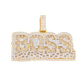 Iced-Out BOSS Pendant with VVS Moissanite Stones