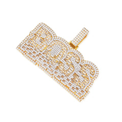 Iced-Out BOSS Pendant with VVS Moissanite Stones