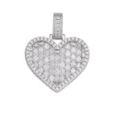 Iced-Out Baguette Moissanite Heart Pendant