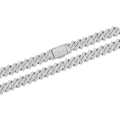 Iced 10-20mm Cuban Link Necklace with VVS Moissanite Stones