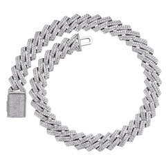 Iced 10-20mm Cuban Link Necklace with VVS Moissanite Stones