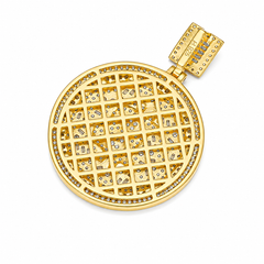 Iced Out Bitcoin Moissanite Pendant 14K Gold Plated Over 925 Sterling Silver