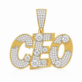 Iced Out CEO Moissanite Pendant | 14K Gold Plated Over 925 Sterling Silver