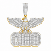 Iced Out Eagle CEO Moissanite Pendant | 14K Gold Plated Over 925 Sterling Silver