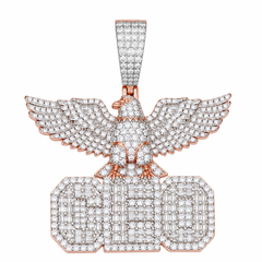 Iced Out Eagle CEO Moissanite Pendant | 14K Gold Plated Over 925 Sterling Silver
