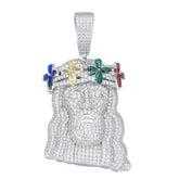 Iced Out Moissanite Jesus Piece – Luxury Multicolor Gem Pendant for Men | UIU Jewelry