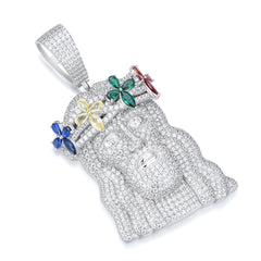 Iced Out Moissanite Jesus Piece – Luxury Multicolor Gem Pendant for Men | UIU Jewelry