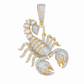 Iced Out Moissanite Scorpion Pendant | 14K Gold Plated Over 925 Sterling Silver