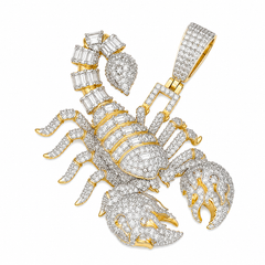Iced Out Moissanite Scorpion Pendant | 14K Gold Plated Over 925 Sterling Silver