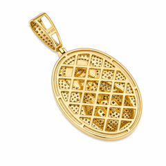 Iced Out Virgin Mary Moissanite Pendant 14K Gold Plated Over 925 Sterling Silver