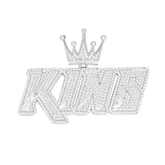 KING Moissanite Pendant with Crown Accent