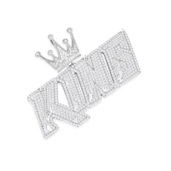 KING Moissanite Pendant with Crown Accent