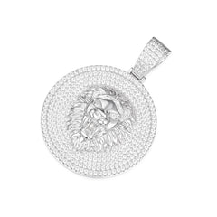 King’s Pride Pendant Fully Iced Moissanite Lion Medallion