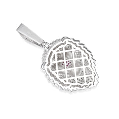 Lion Head Pendan VVS Moissanite Mane with Pink Accent