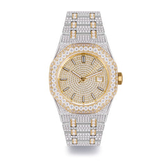 Luxury Full Moissanite Diamond Mechanical Watch 44MM 14k Gold Iced Out