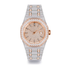 Luxury Full Moissanite Diamond Mechanical Watch 44MM 14k Gold Iced Out
