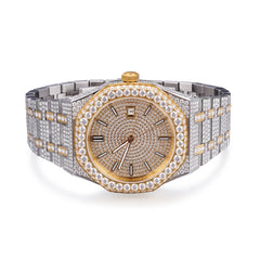 Luxury Full Moissanite Diamond Mechanical Watch 44MM 14k Gold Iced Out