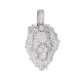 Majestic Lion Head Pendant with VVS Moissanite Stones