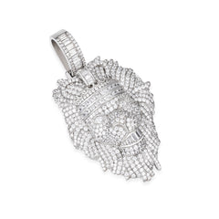 Majestic Lion Head Pendant with VVS Moissanite Stones
