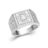 Men's Moissanite Square Cluster Ring