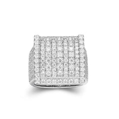 Mens Fancy Hip Hop Iced Out Pave Round Cut Moissanite Ring