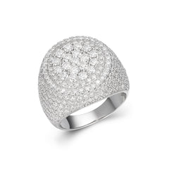 Mens Round Moissanite Circle Cluster Ring
