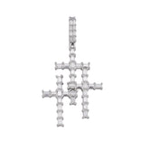 Modern Triple Cross Pendant with Sparkling VVS Moissanite
