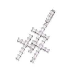 Modern Triple Cross Pendant with Sparkling VVS Moissanite