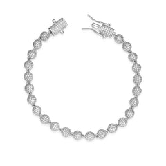 Moissanite Bead Ball Dogtag Bracelet