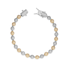 Moissanite Bead Ball Dogtag Bracelet