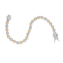 Moissanite Bead Ball Dogtag Bracelet