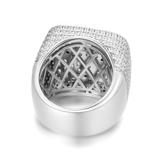 Moissanite Cross Ring – Two-Tone Iced Out Pavé Hip Hop Jewelry | UIU Jewelry