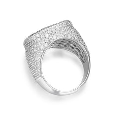 Moissanite Giant Square Dome Iced Out Ring