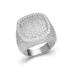 Moissanite Giant Square Dome Iced Out Ring
