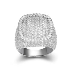 Moissanite Giant Square Dome Iced Out Ring