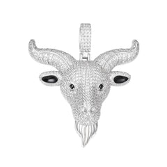 Moissanite Goat Pendant Radiant VVS Iced Animal Design