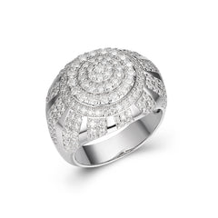 Moissanite Large Crown Iced Out Ring