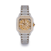 Moissanite VVS Skeleton Iced Out Baller Square Steel Watch