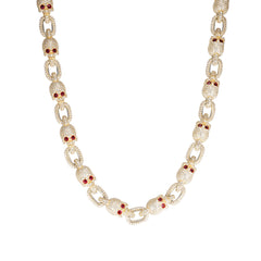 Moissanite & Ruby Skulls Chain