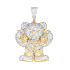 Money Bear Pendant – Iced Out 925 Moissanite Hip Hop Teddy Charm | UIU Jewelry