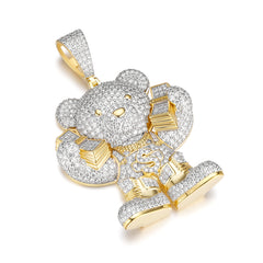 Money Bear Pendant – Iced Out 925 Moissanite Hip Hop Teddy Charm | UIU Jewelry