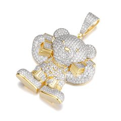 Money Bear Pendant – Iced Out 925 Moissanite Hip Hop Teddy Charm | UIU Jewelry