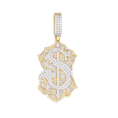 Opulent Dollar Sign Pendant with VVS Moissanite Stones