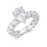Pear Cut Moissanite Engagement Ring – 925 Sterling Silver Eternity Band | UIU Jewelry