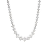 Real Moissanite 925 Silver Iced Baguette Clover Graduated Tennis Chain