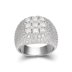 Round Moissanite 9 Flower Cluster Pinky Ring for Men